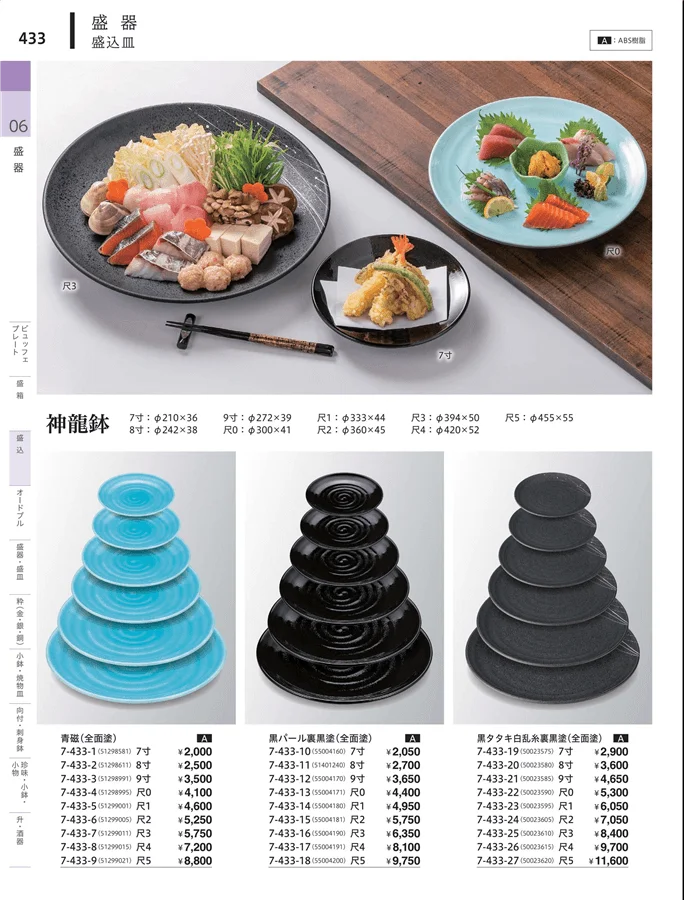 盛込・盛込皿（大皿） ページ433