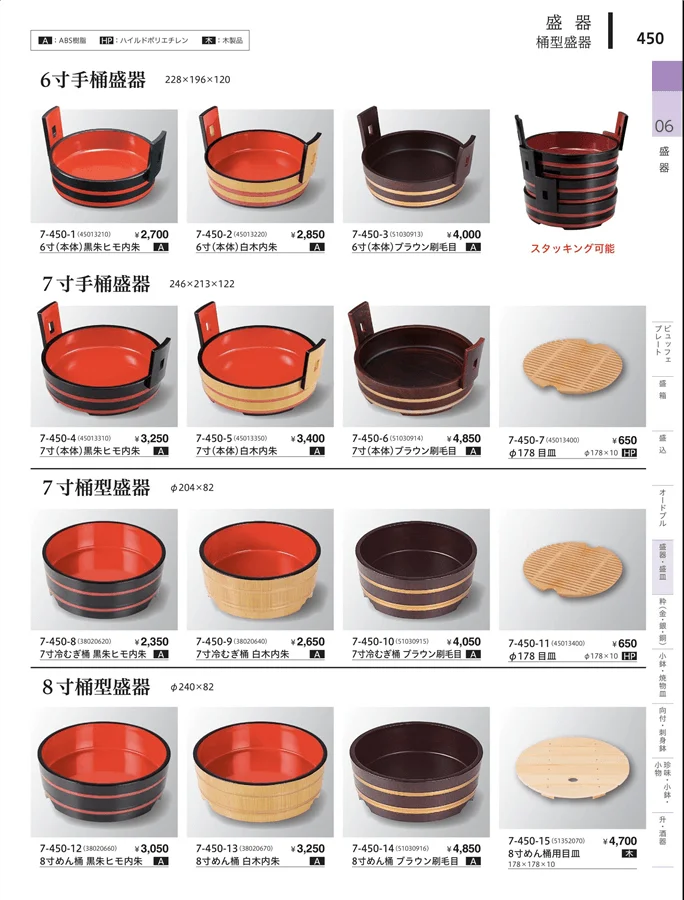 角鉢盛器 ページ450
