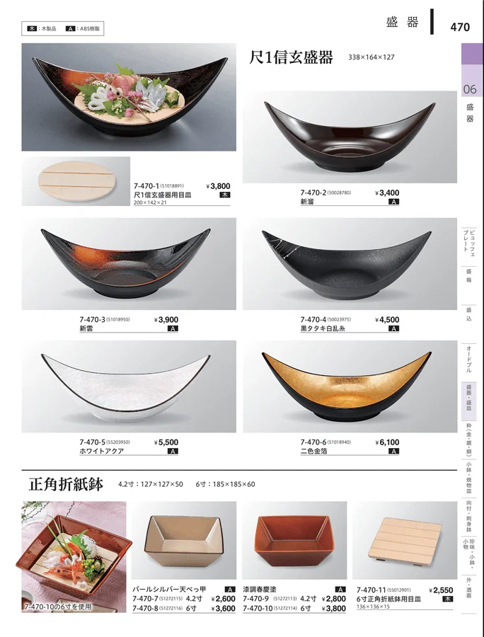 変型盛鉢（一人用） ページ470