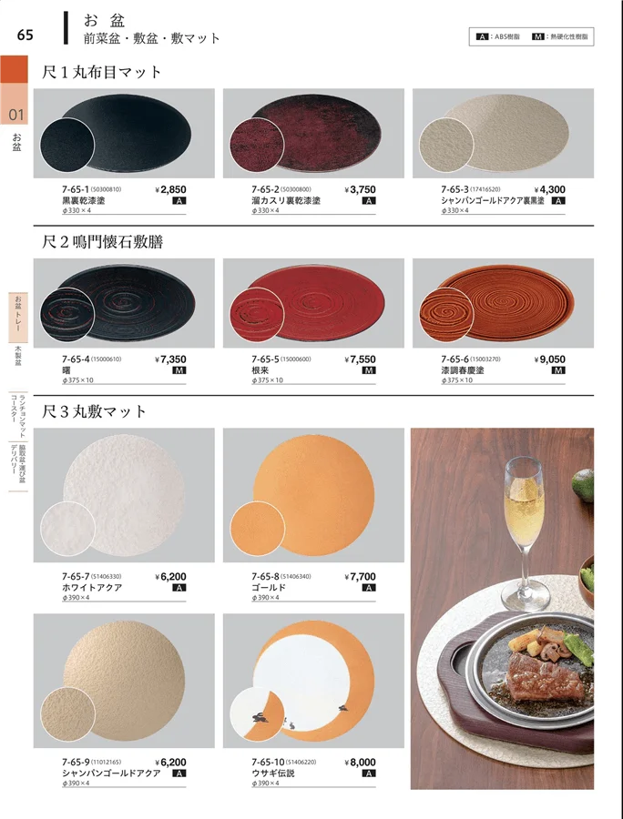 皿鉢・飯盆・敷マット ページ65