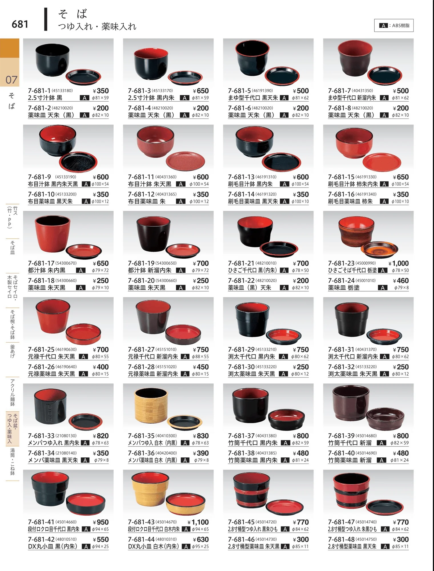 やすらぎvol.34・ページ番号681・アクリル冷麺鉢・薬味入