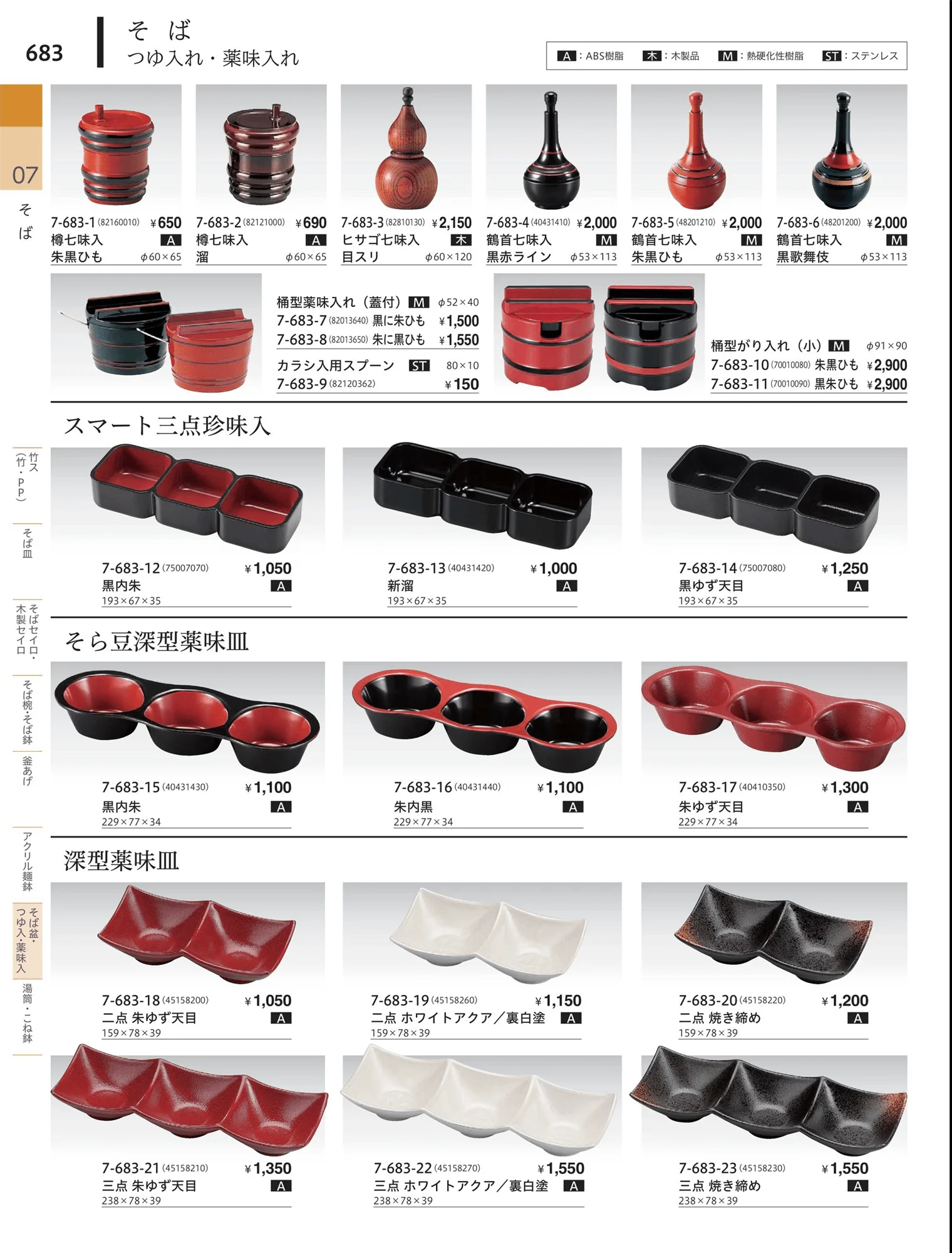 やすらぎvol.34・ページ番号683・アクリル冷麺鉢・薬味入