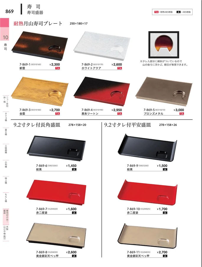 寿司付台・盛皿 ページ869