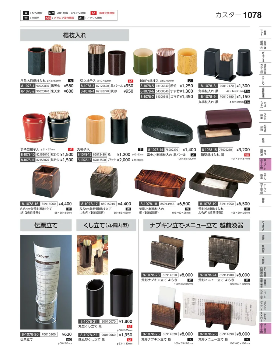 卓上備品・卓上小物 ページ1078
