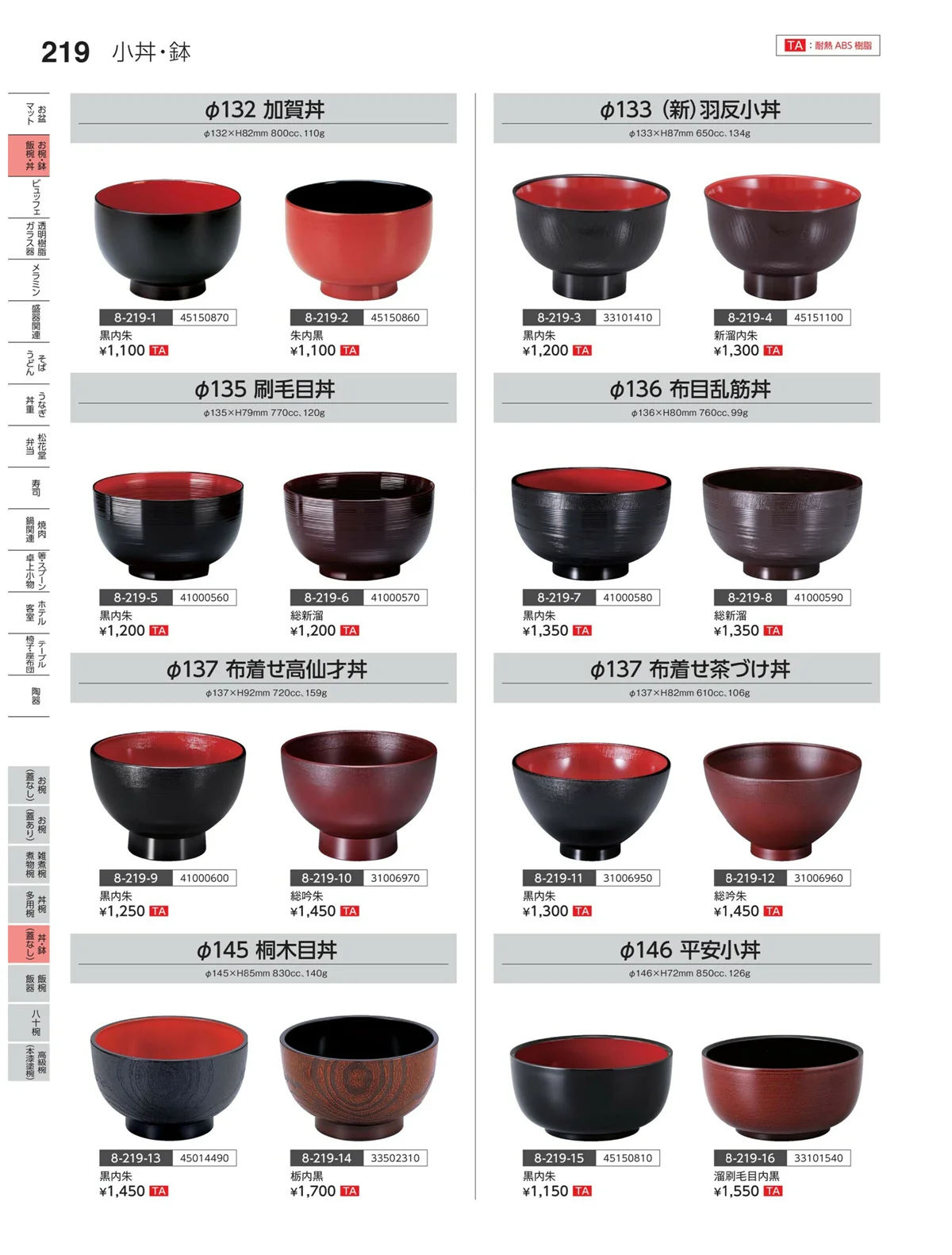 やすらぎvol.35・ページ番号219・丼・鉢（蓋なし）