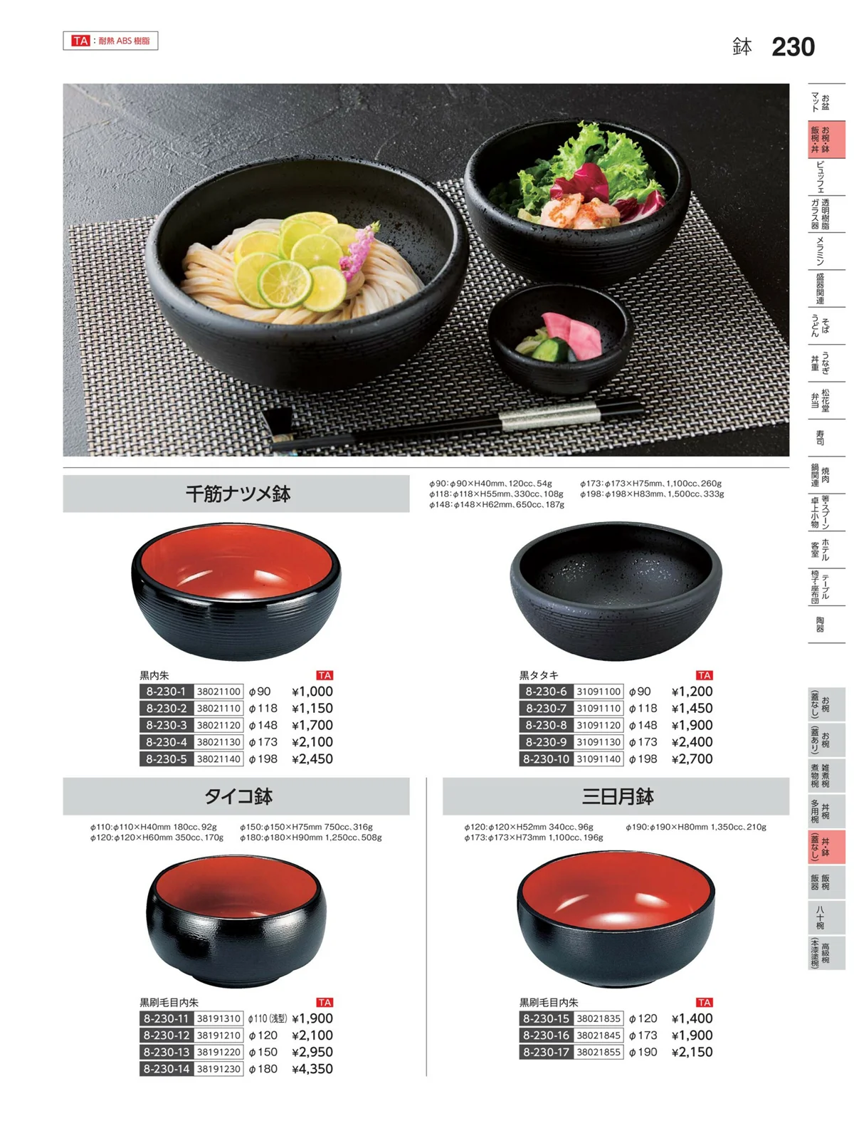 やすらぎvol.35・ページ番号230・丼・鉢（蓋なし）