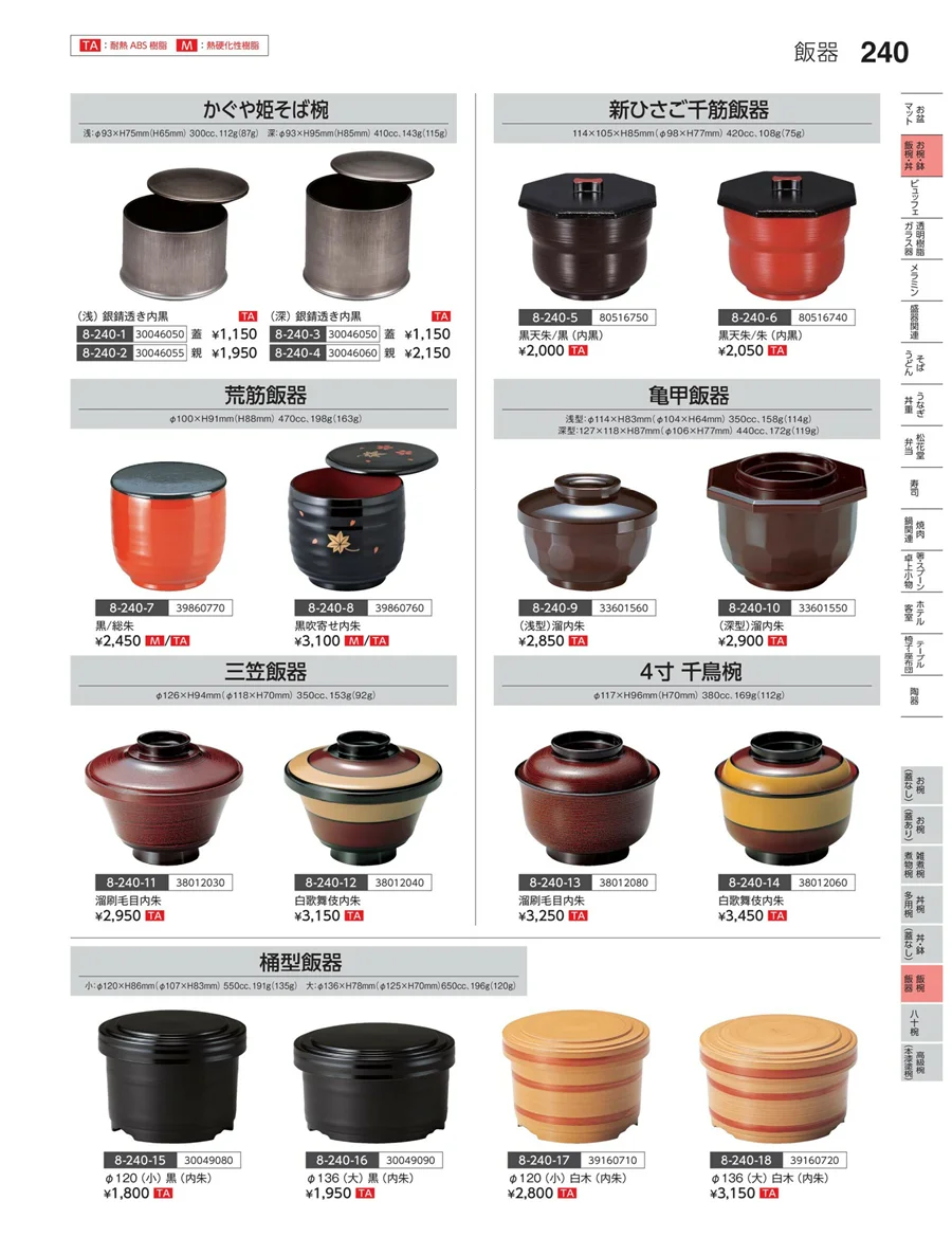 麺鉢・麺器 ページ240