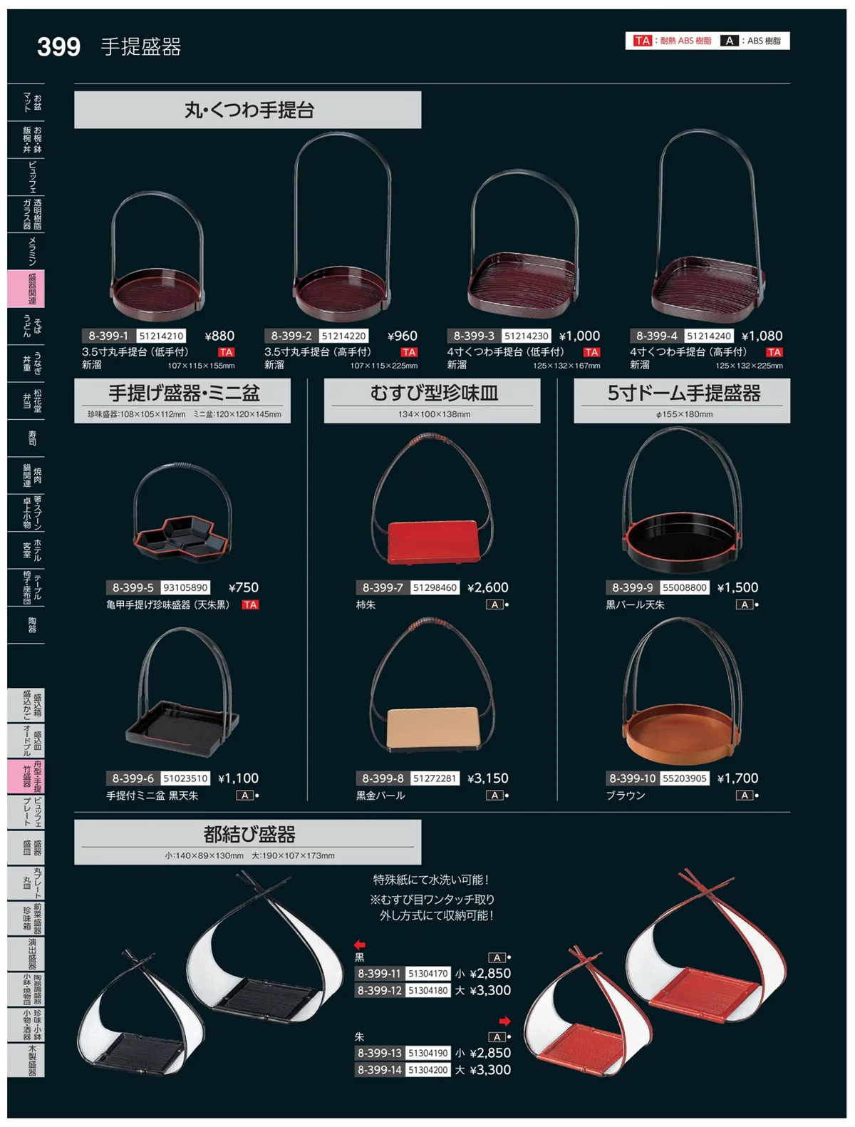 やすらぎvol.35・ページ番号399・丸皿・平鉢・竹籠盛