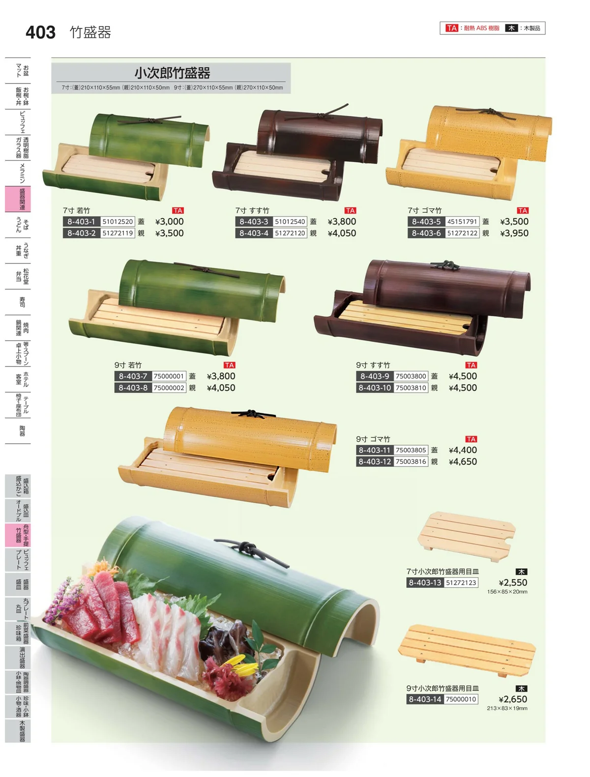 やすらぎvol.35・ページ番号403・丸皿・平鉢・竹籠盛