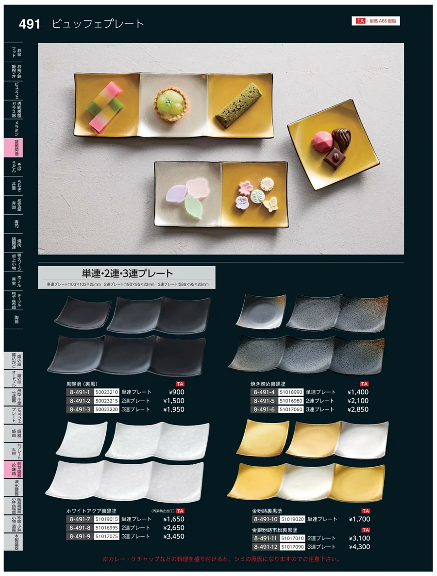 前菜盛皿・珍味鉢 ページ491