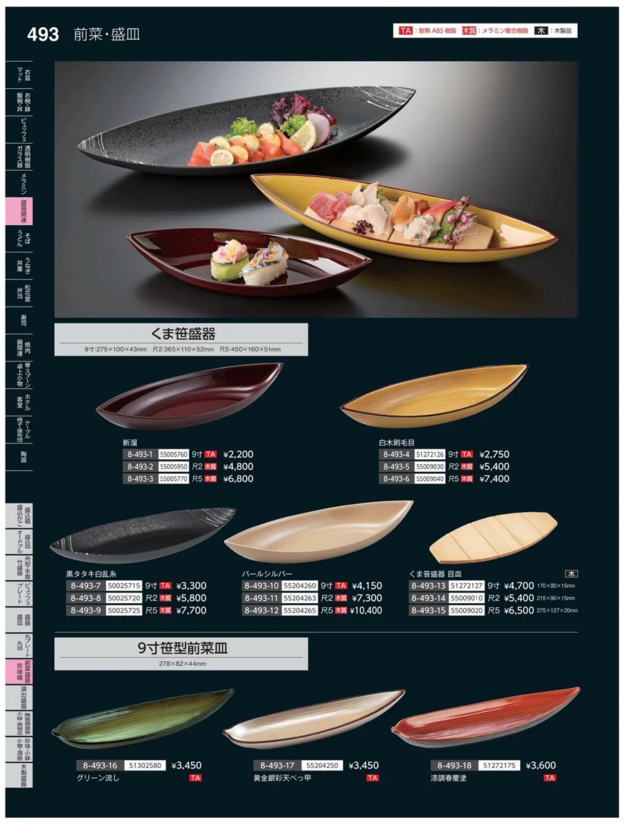 前菜盛皿・珍味鉢 ページ493