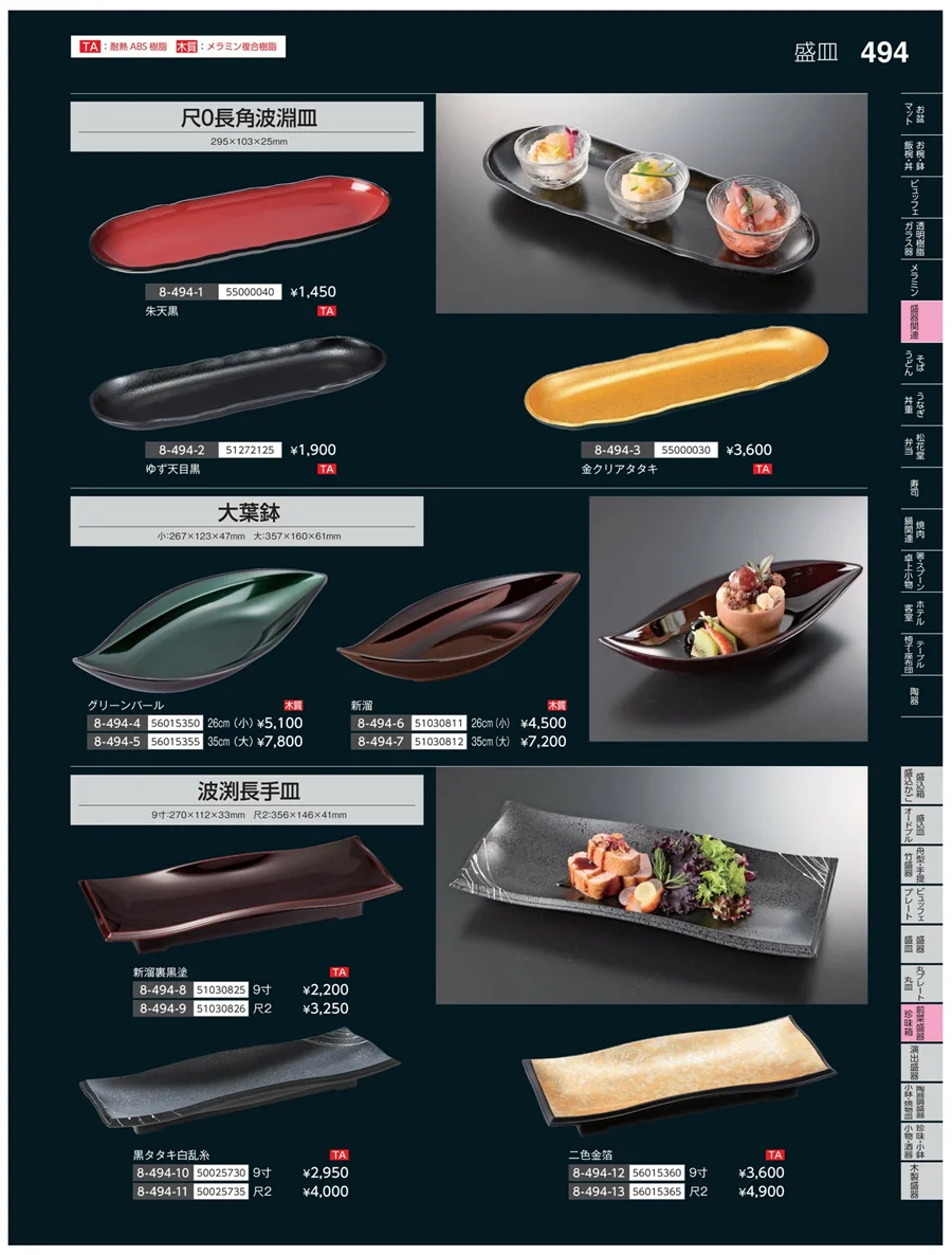 前菜盛皿・珍味鉢 ページ494