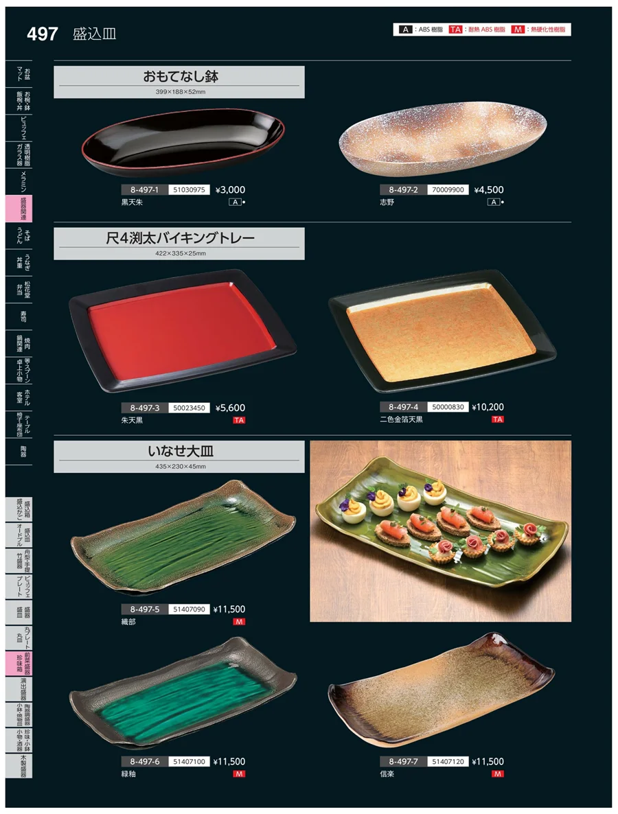 前菜盛皿・珍味鉢 ページ497
