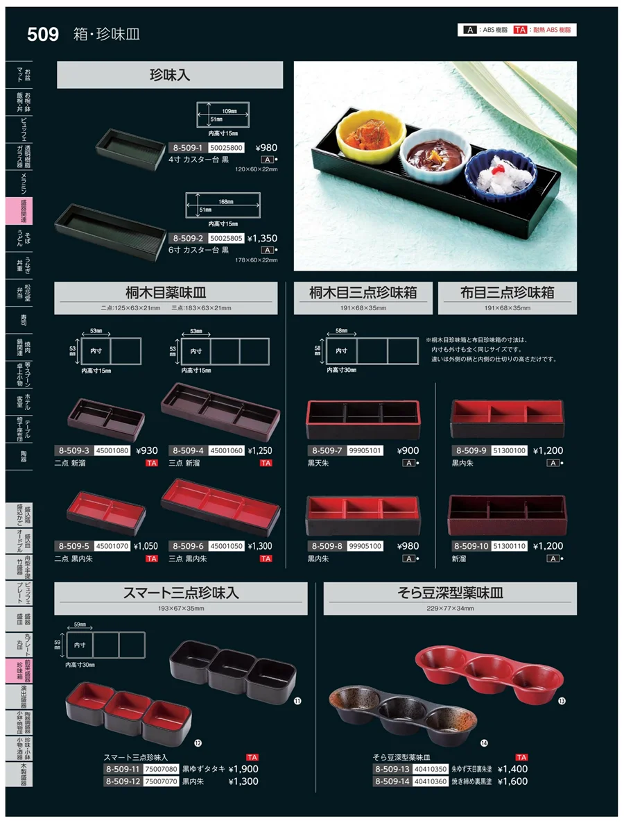 前菜盛皿・珍味鉢 ページ509