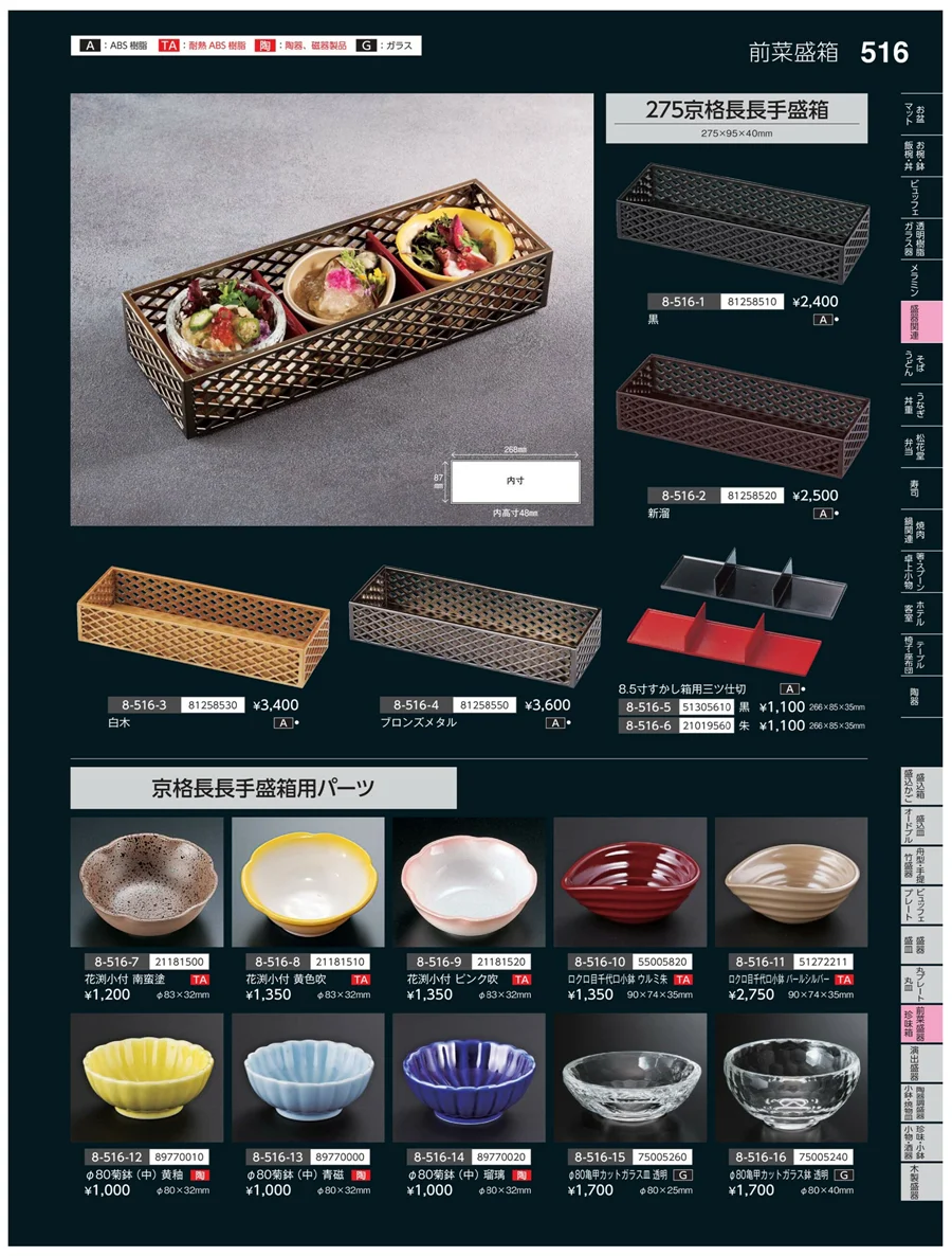 前菜盛皿・珍味鉢 ページ516