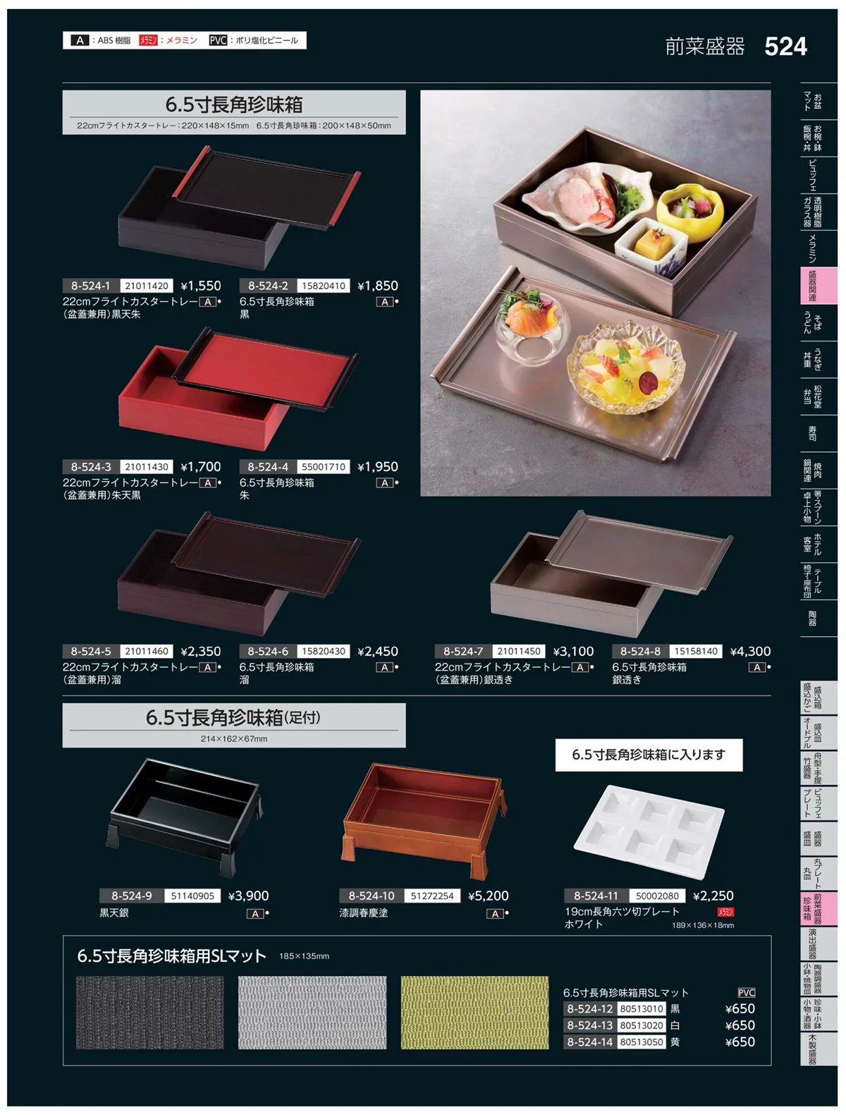 やすらぎvol.35・ページ番号524・前菜盛皿・珍味鉢