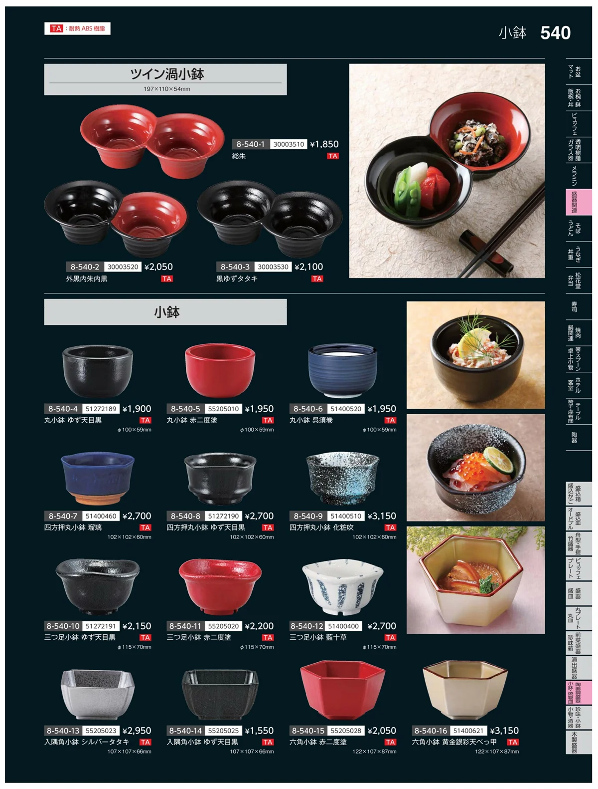 やすらぎvol.35・ページ番号540・陶珍盛器・小鉢・焼物皿