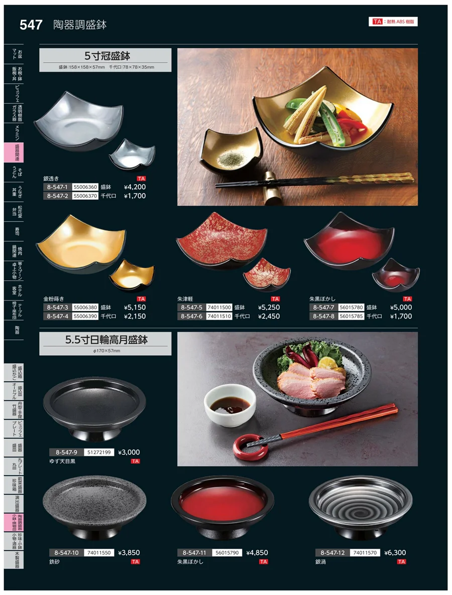陶珍盛器・小鉢・焼物皿 ページ547