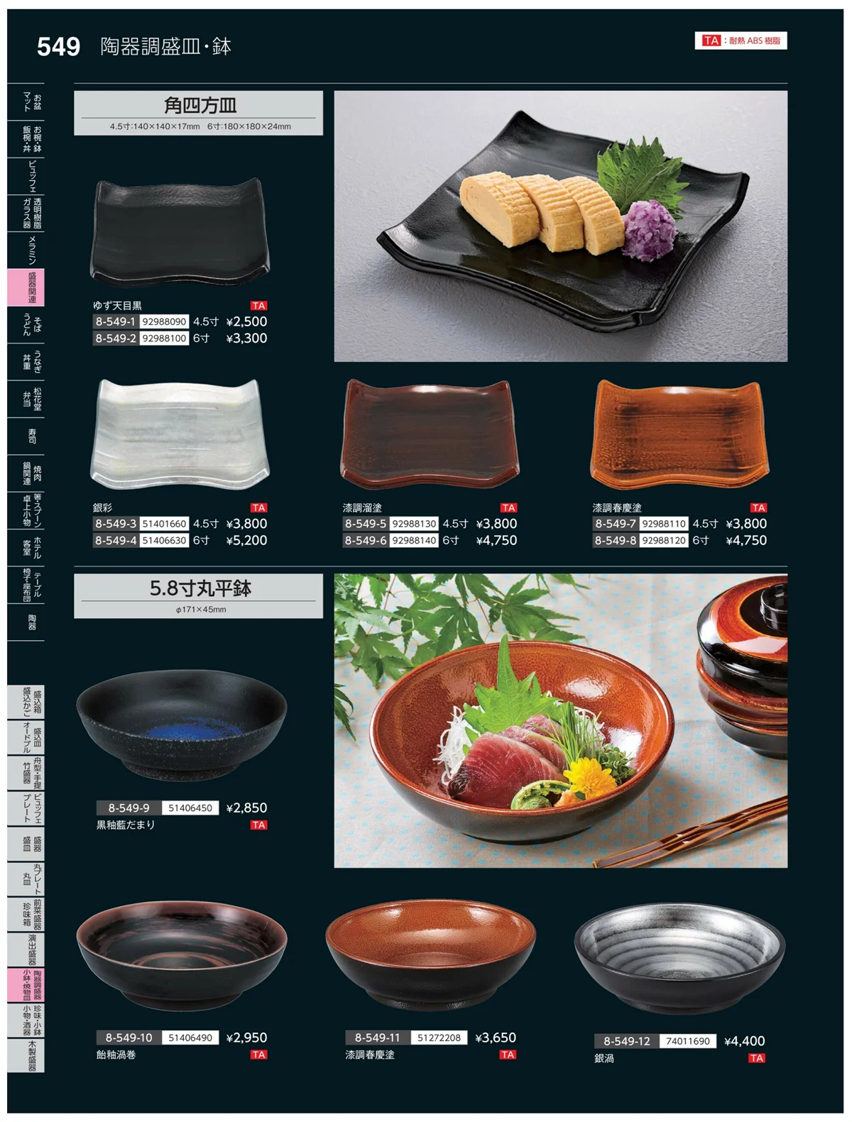 やすらぎvol.35・ページ番号549・陶珍盛器・小鉢・焼物皿