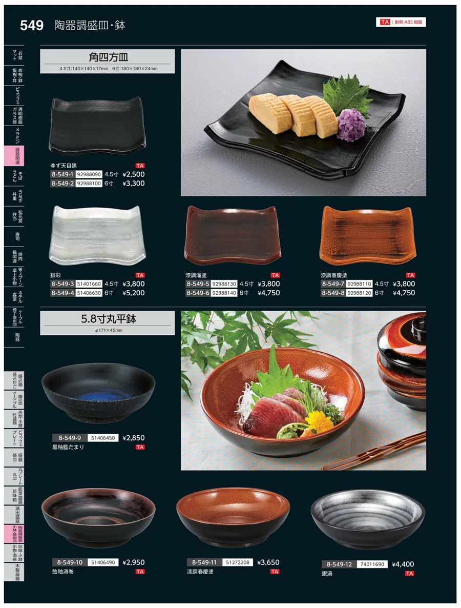 陶珍盛器・小鉢・焼物皿 ページ549
