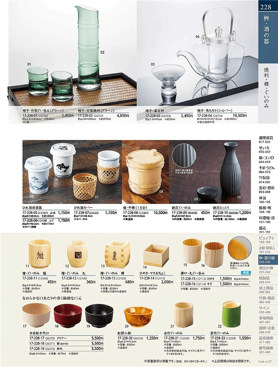 用美vol.17・ページ番号228・徳利・ぐいのみ