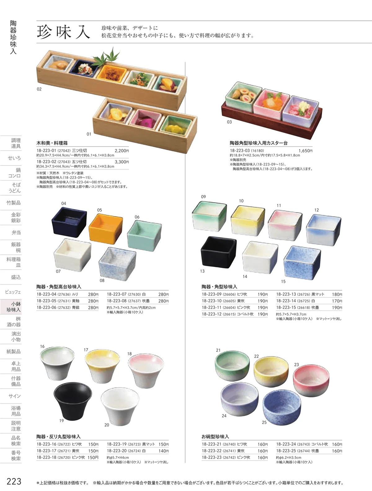 用美vol.18・ページ番号223・陶器珍味入