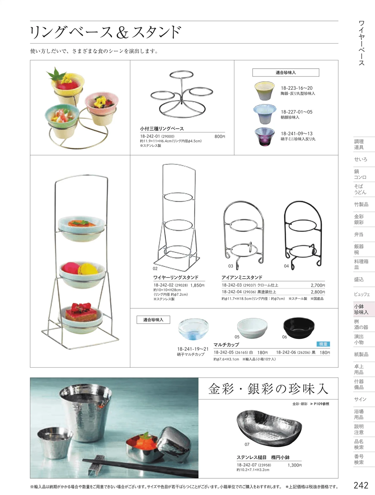 用美vol.18・ページ番号242・ガラス珍味入・小鉢