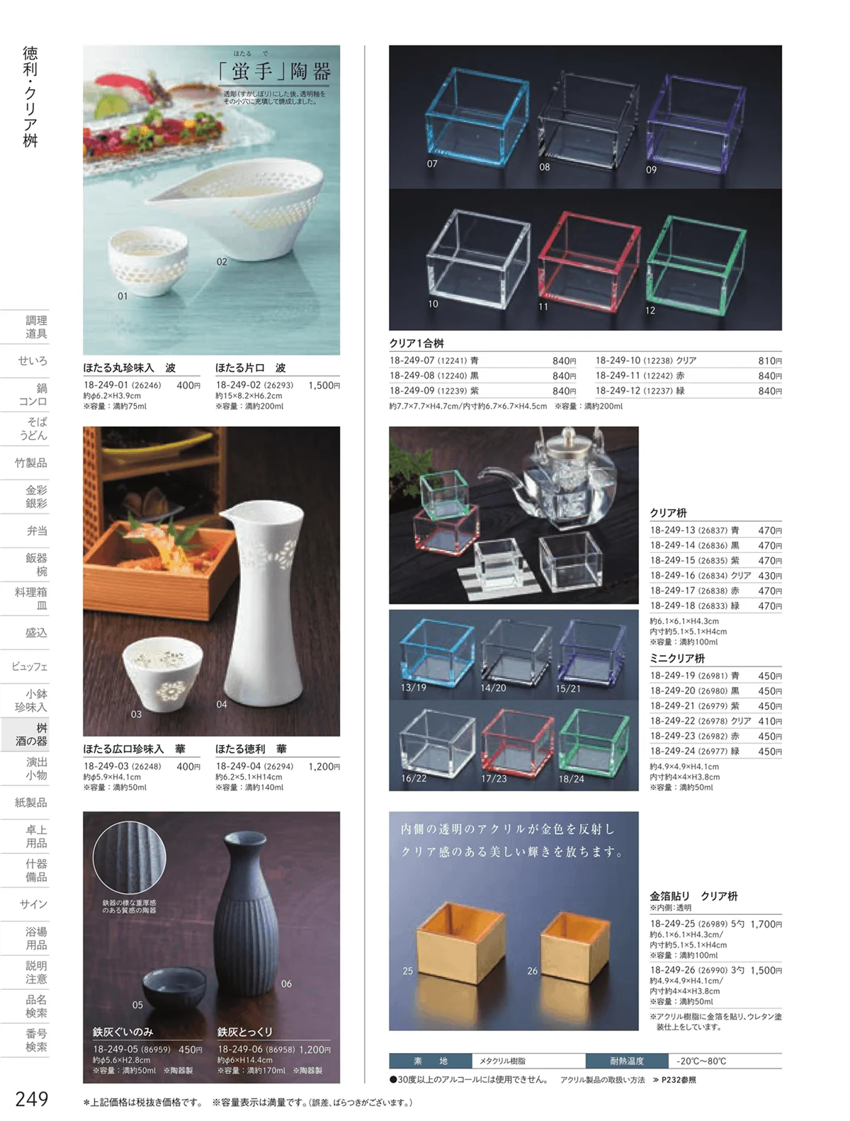 用美vol.18・ページ番号249・徳利・ぐいのみ