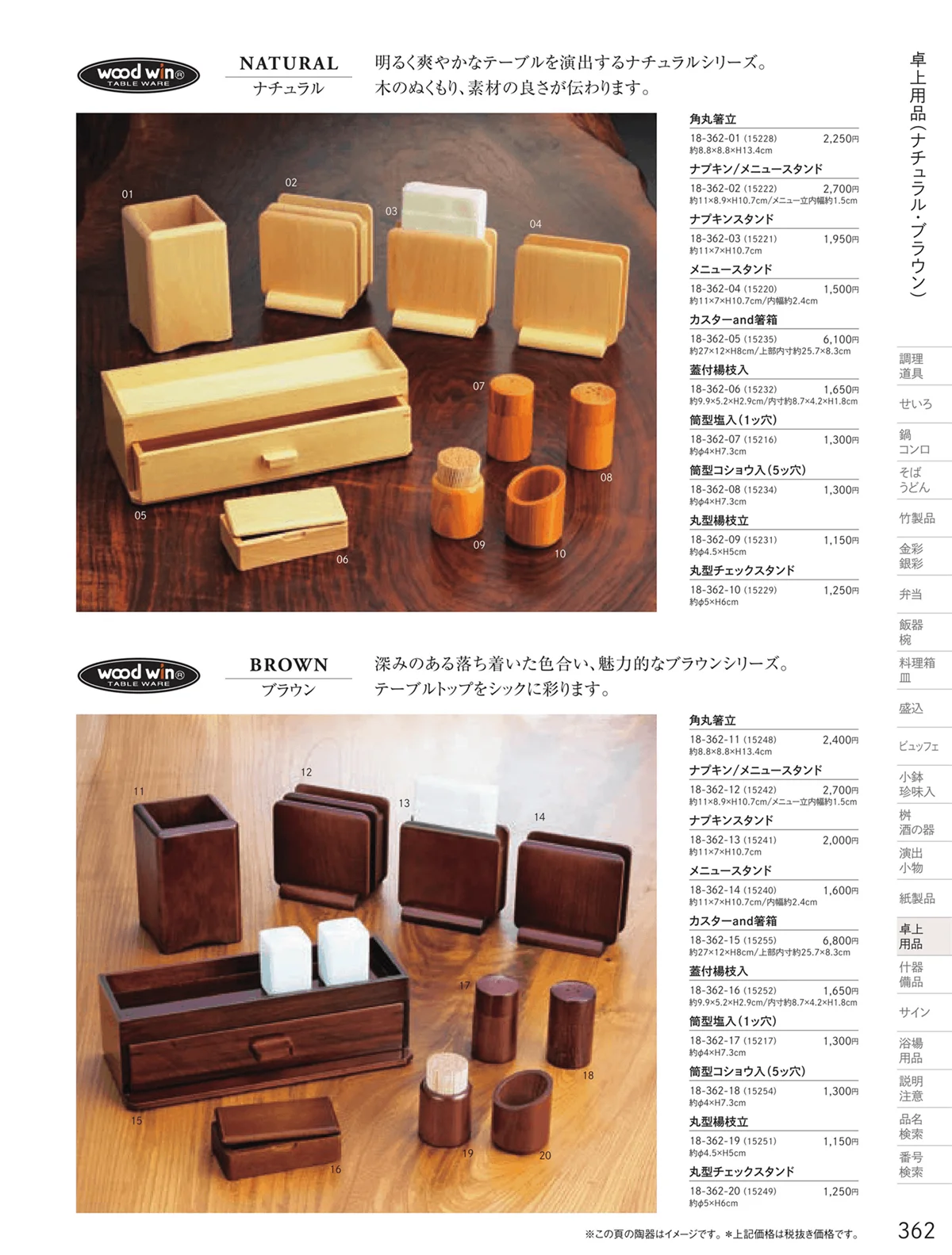 用美vol.18・ページ番号362・卓上用品