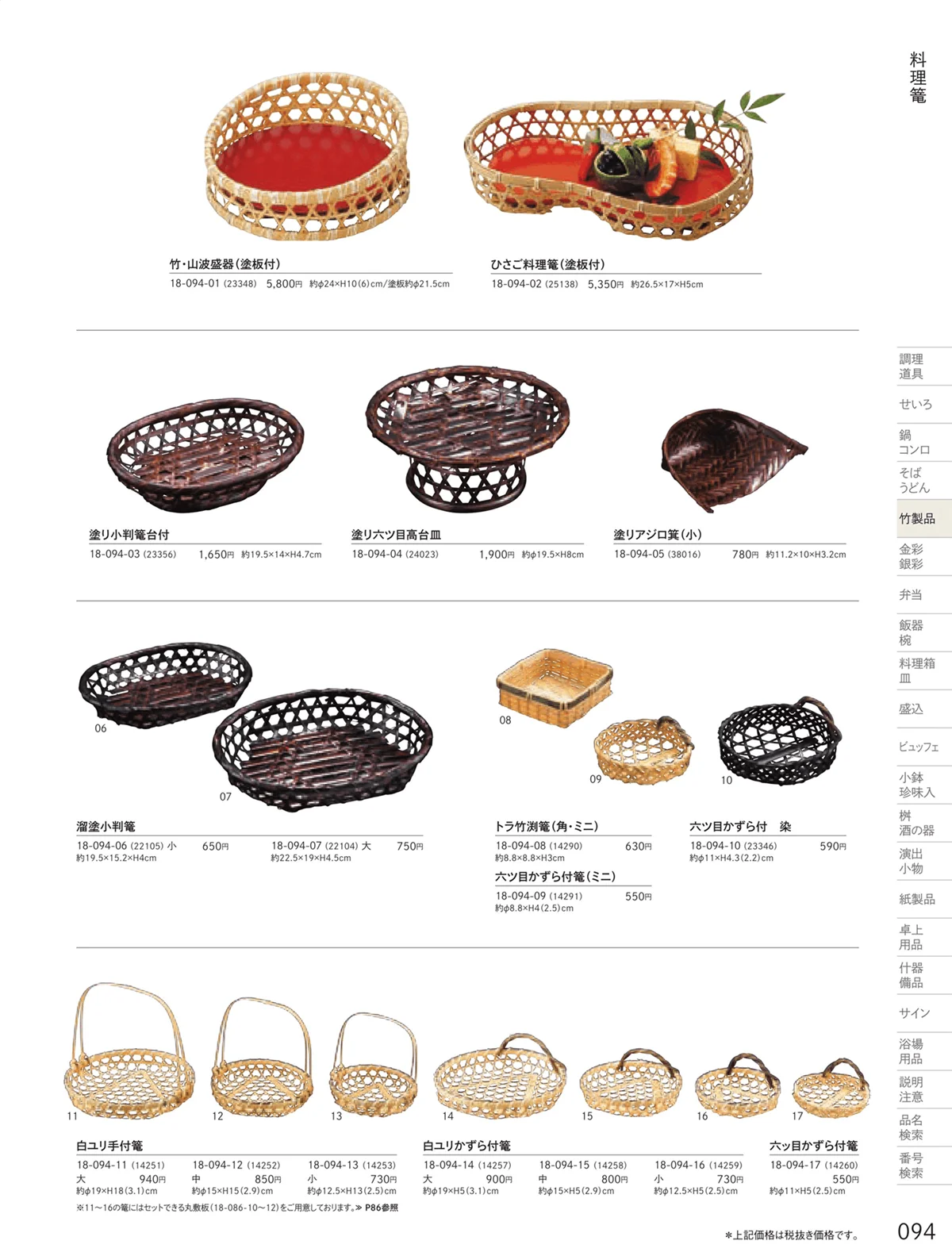 用美vol.18・ページ番号94・料理篭・鵜篭