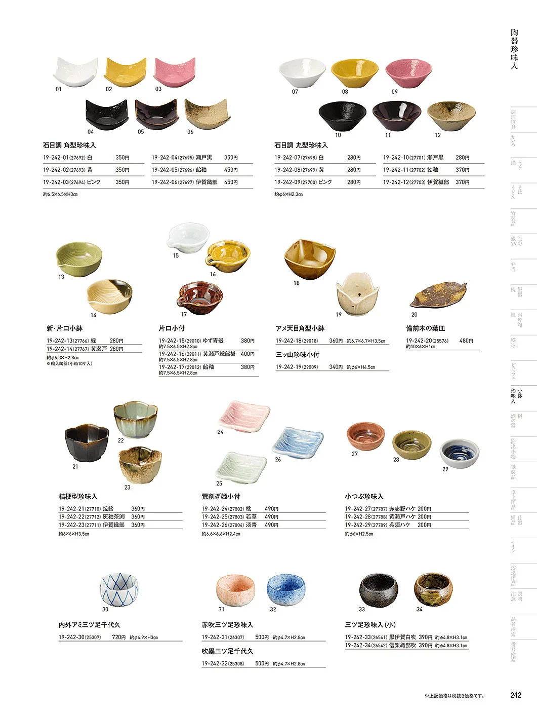 用美vol.19・ページ番号242・陶器珍味入
