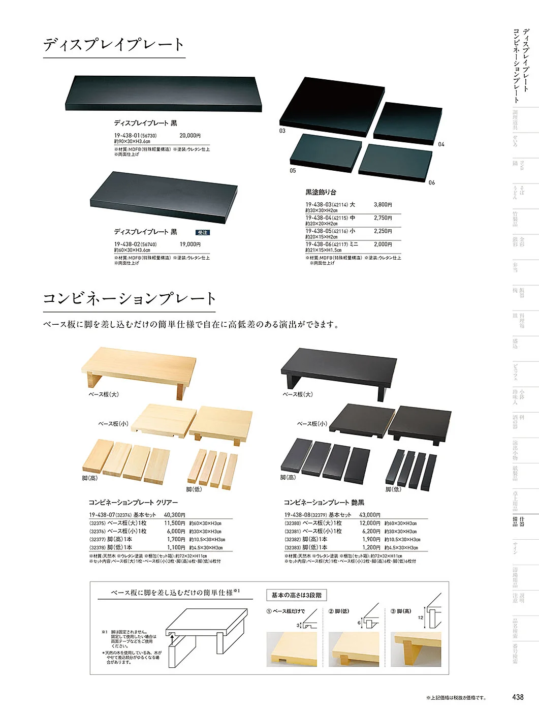 用美vol.19・ページ番号438・コンビネーションプレート(陳列)