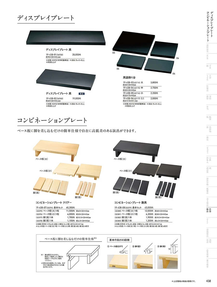 コンビネーションプレート(陳列) ページ438