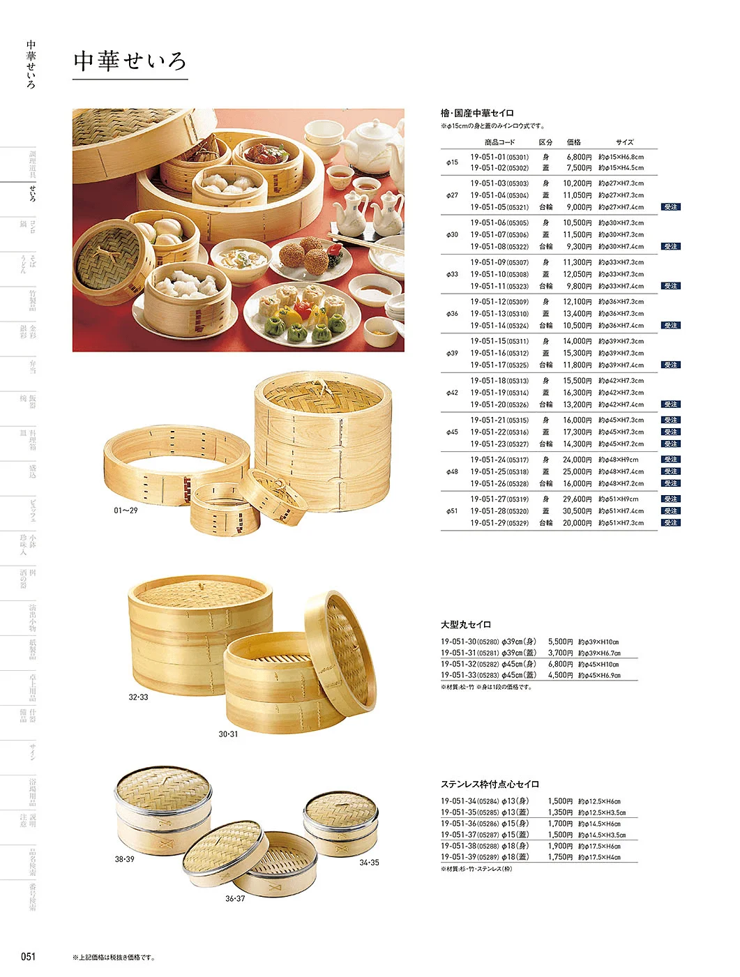 用美vol.19・ページ番号51・中華セイロ・点心セイロ