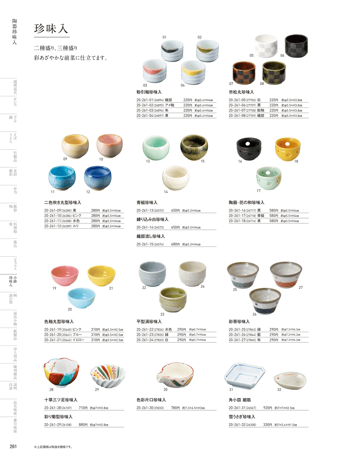 用美vol.20・ページ番号261・陶器珍味入