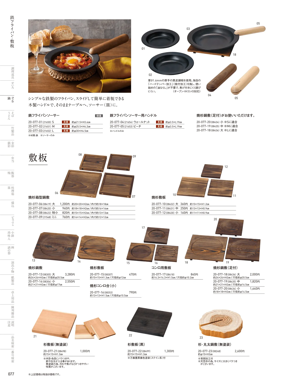 用美vol.20・ページ番号77・金網･敷板･鍋敷