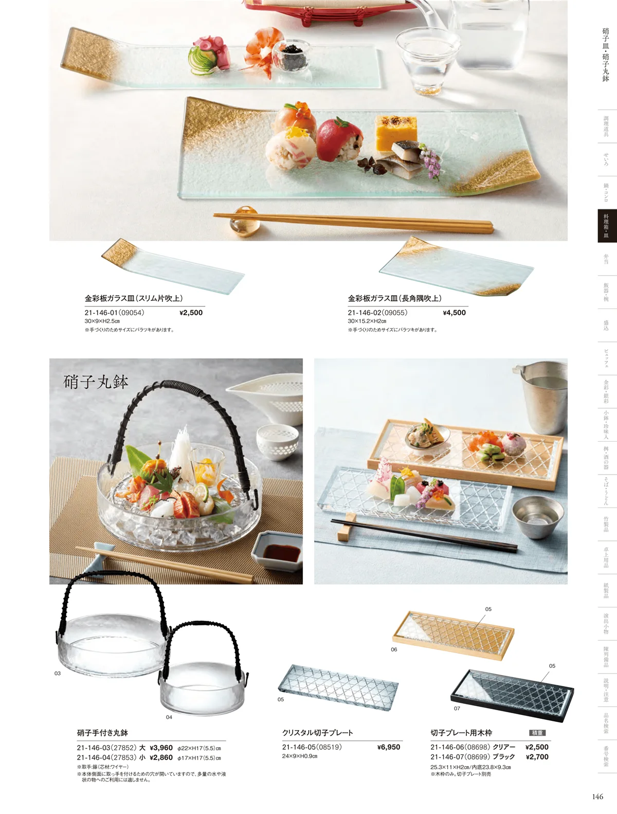 用美vol.21・ページ番号146・硝子の皿・鉢