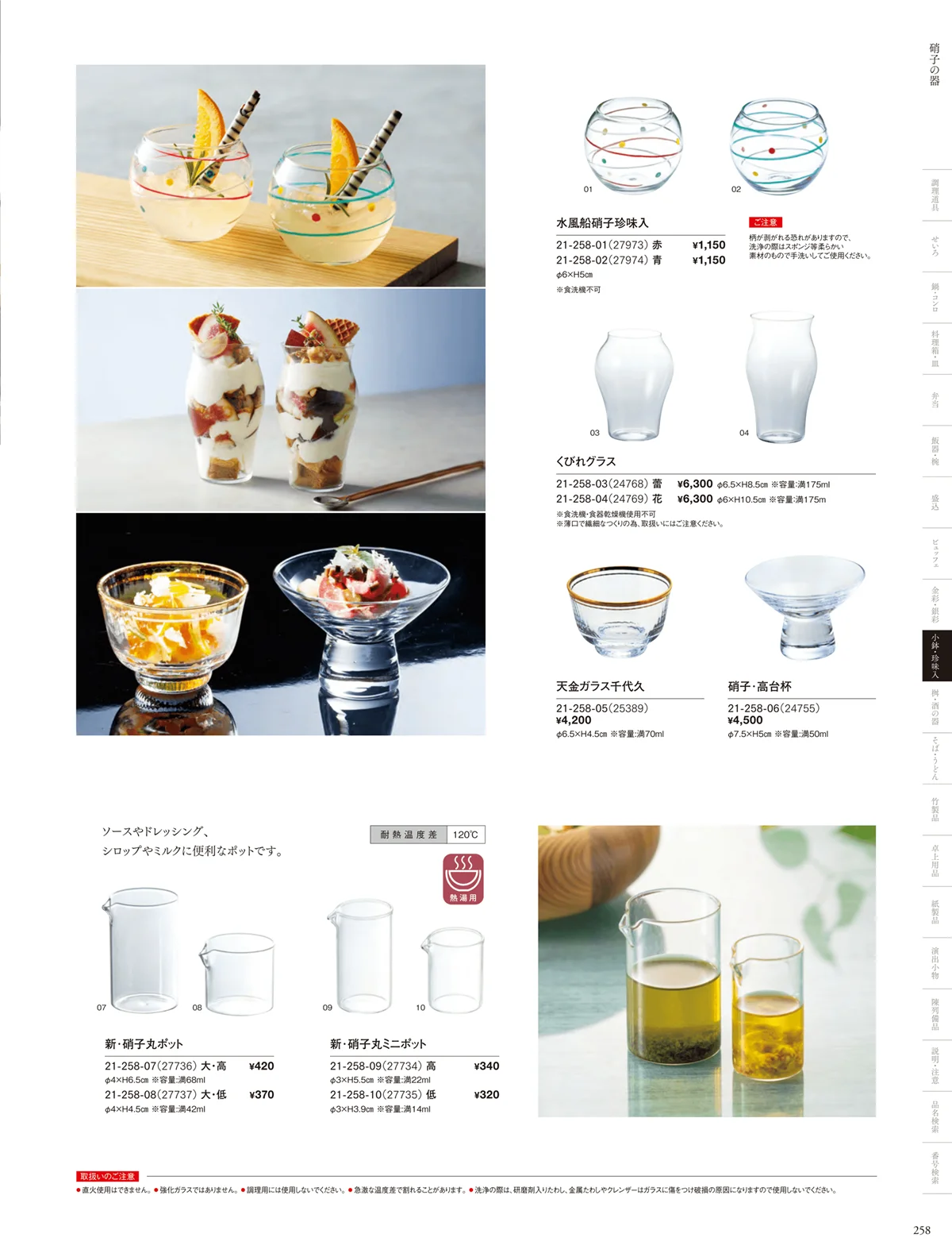 用美vol.21・ページ番号258・ガラス珍味入･小鉢