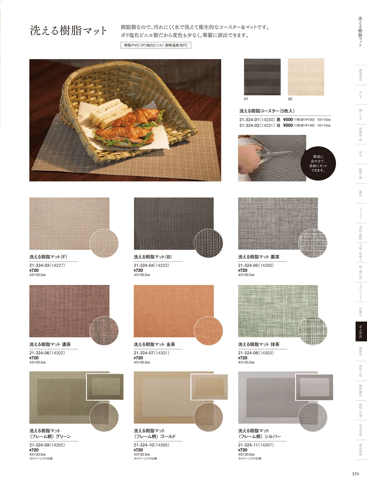 用美vol.21・ページ番号324・洗える樹脂マット