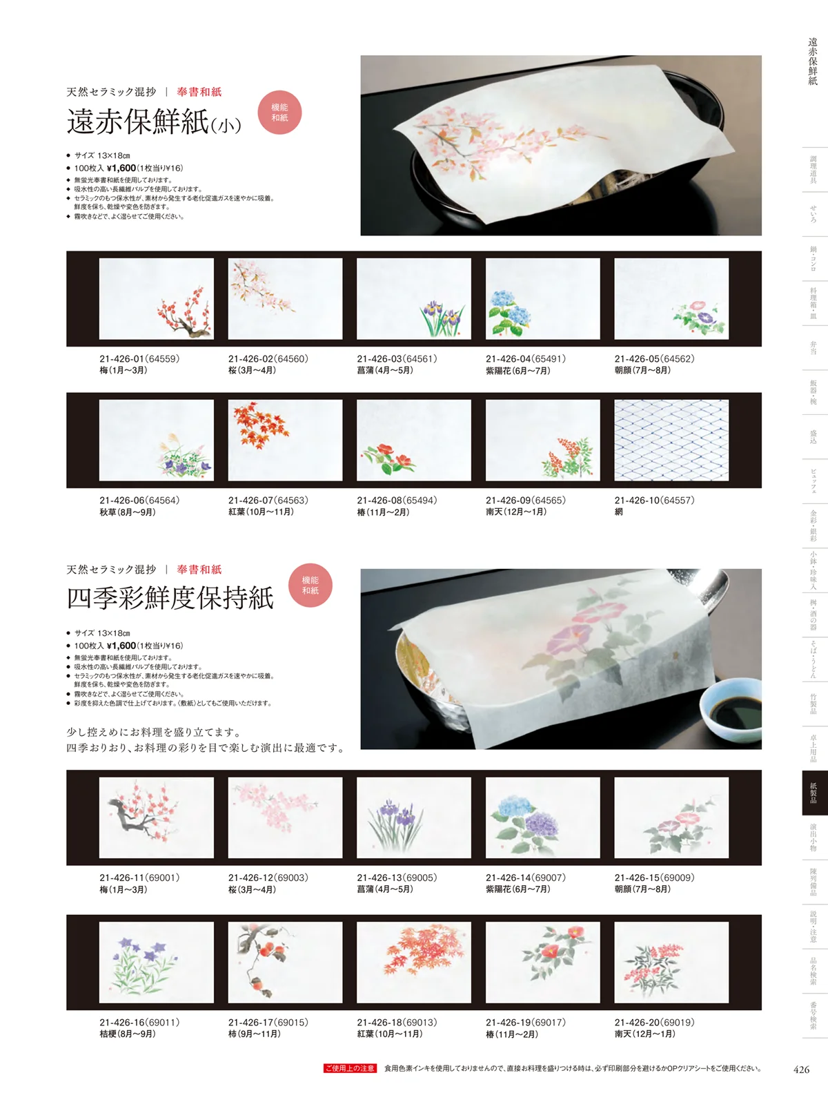 用美vol.21・ページ番号426・遠赤保鮮紙
